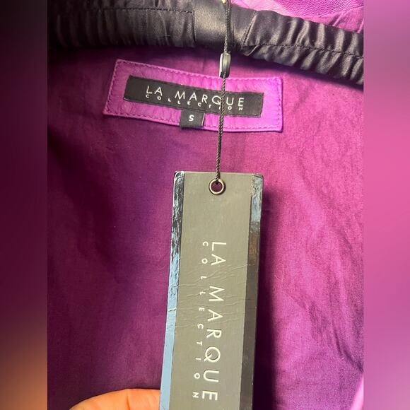 La Marque Fitted Leather Jacket small purple leather beautiful NWT - Picture 5 of 7